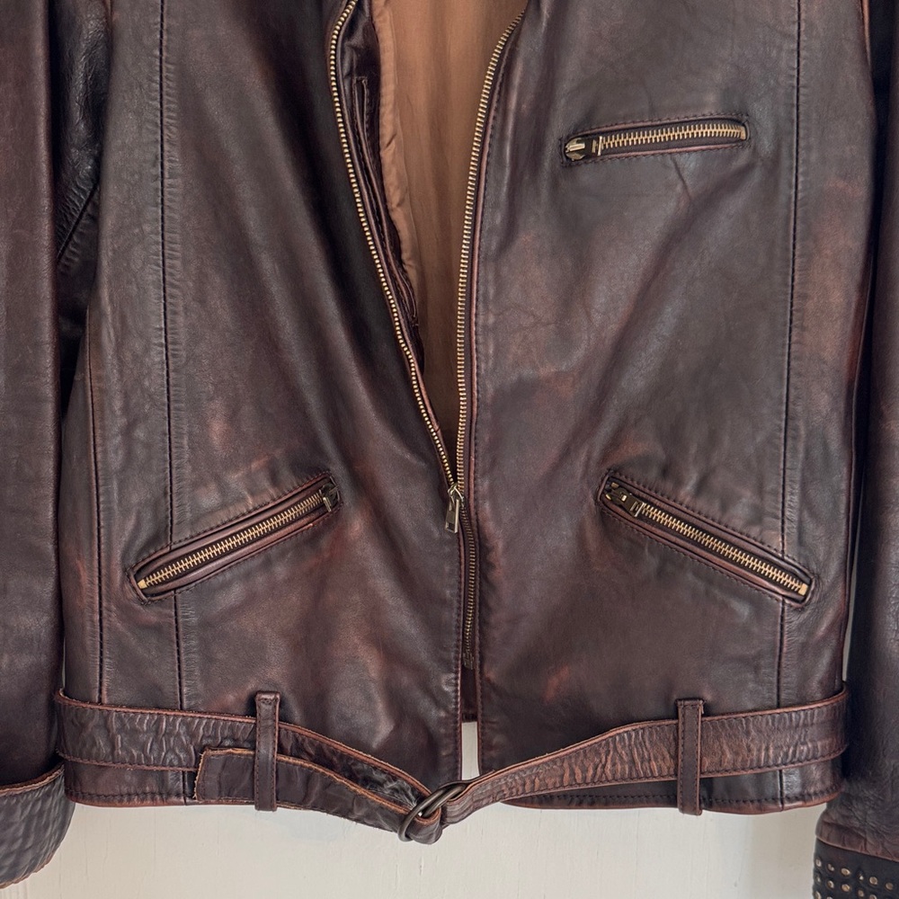 Golden Goose Dark Brown Leather Jacket - Size L - Picture 6 of 17